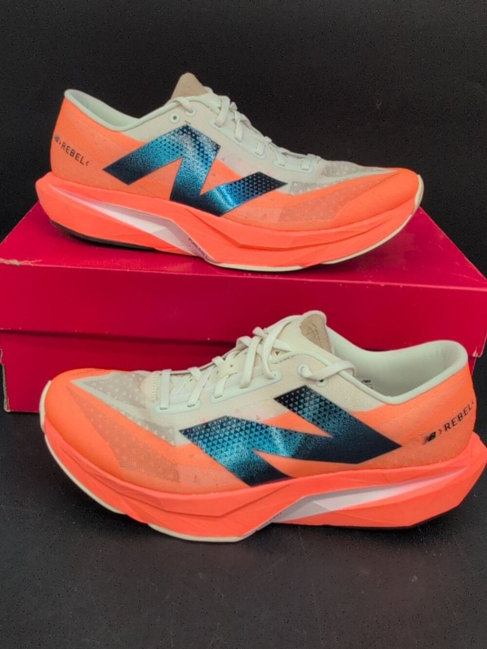 New Balance FuelCell Rebel v4 Sneakers Shoes Men's 12.5 Orange Beige MFCXCO4